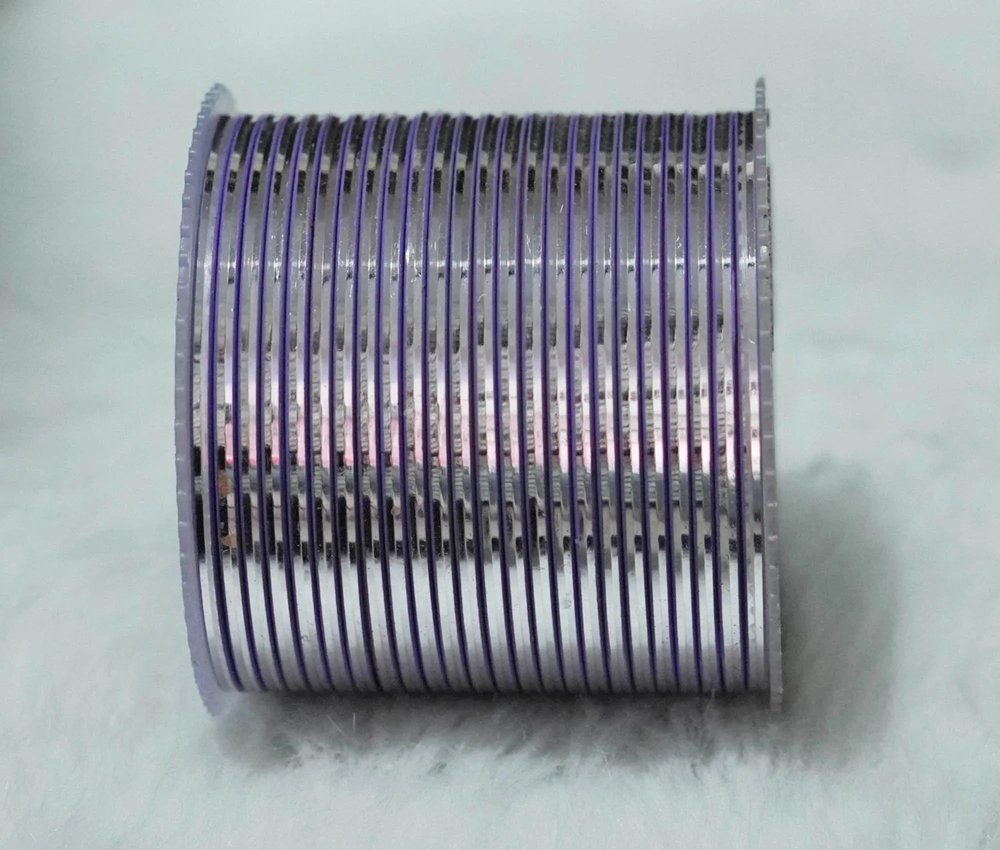 Light Purple Maroon Color Glossy Metal Bangle for Women & Girls (Pack of 24) - The Golden Cascade